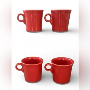 Fiesta HLC red ring handle mugs 4 total bundle ceramic